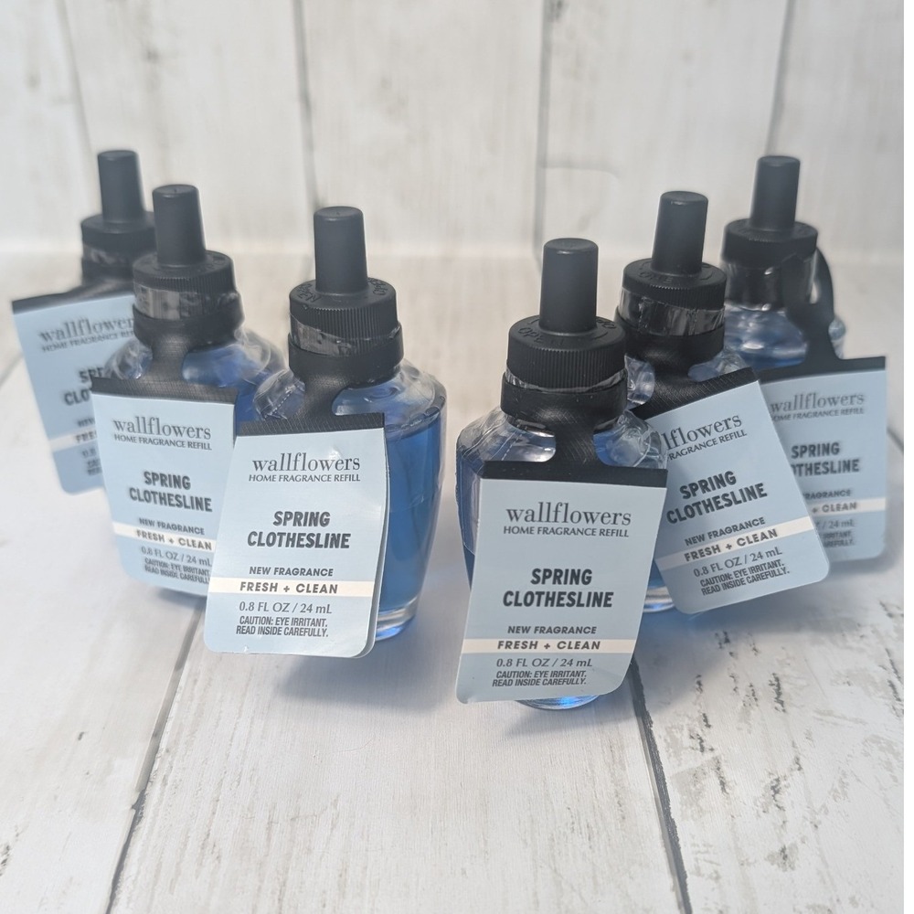 Bath & Body Works Wallflowers Refill 6-Pack Spring Clothesline SEALED NEW Fresh